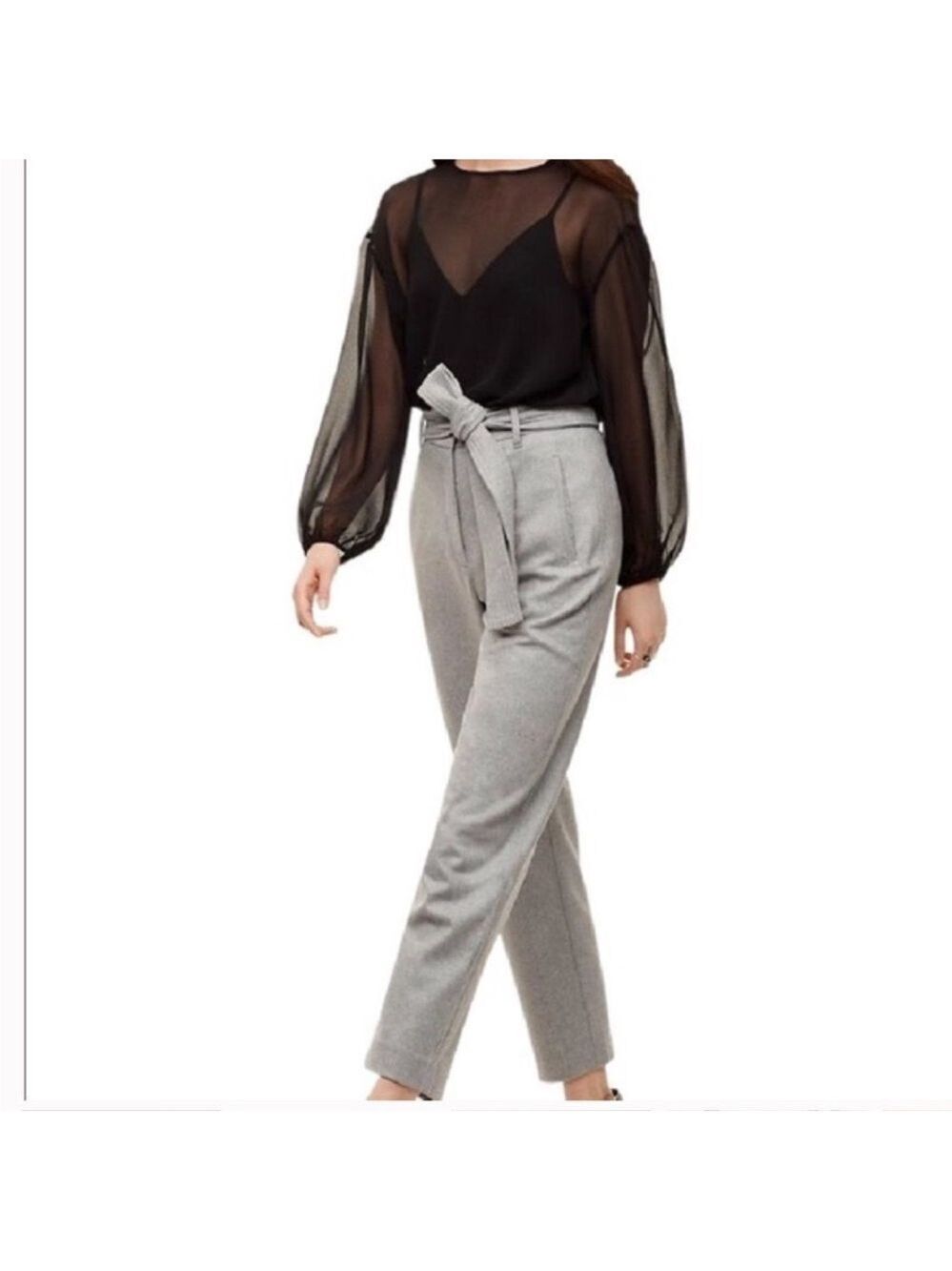 Aritzia Wilfred Jallade / Tie Front Wool and Cashmere Pant Grey Sz 0